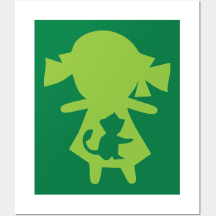 Monkey Girl - Green Posters and Art